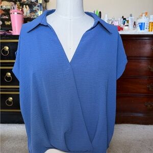 Pleione Women's Blouse in Deep Blue